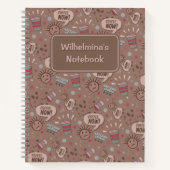 Spielender Kaffee jetzt Mocha Muster Notizblock (Vorderseite)