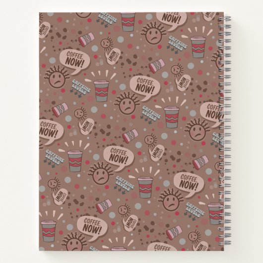 Spielender Kaffee jetzt Mocha Muster Notizblock (Rückseite)