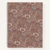 Spielender Kaffee jetzt Mocha Muster Notizblock (Vorderseite)