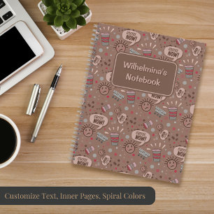 Spielender Kaffee jetzt Mocha Muster Notizblock
