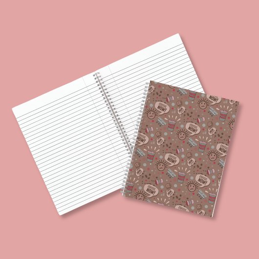 Spielender Kaffee jetzt Mocha Muster Notizblock