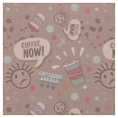 Spielender Kaffee jetzt Mocha Muster Stoff (Nahaufnahme)