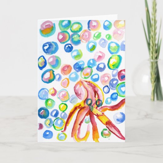 Spielender Kraken Dankeskarte (Vorderseite)