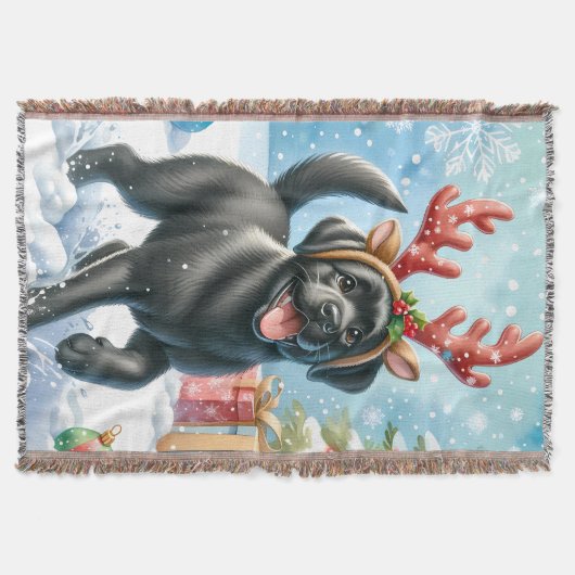 Spielender Labrador Retriever Doppy Decke (Vorderseite)