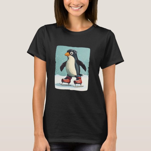 Spielender Pinguin in Skaten Shoes Graphic for Win T-Shirt (Vorderseite)
