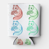 Spielender Pop Art Panda Bear Dosenkühler (Vorderseite)