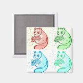 Spielender Pop Art Panda Bear Magnet (Vorderseite/Rückseite)