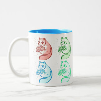 Spielender Pop Art Panda Bear Zweifarbige Tasse