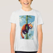 Spielender Red Panda Pixel Art T - Shirt (Vorderseite)
