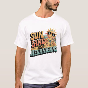 Spielender Retro Beach Sun Zitat farbenfroher Somm T-Shirt