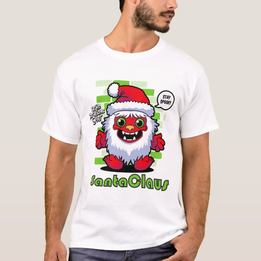 Spielender Santa Claus Grafik T - Shirt, Holiday A T-Shirt (Vorderseite)