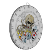 Spielender Schädel Dartscheibe (Vorderseite Links)