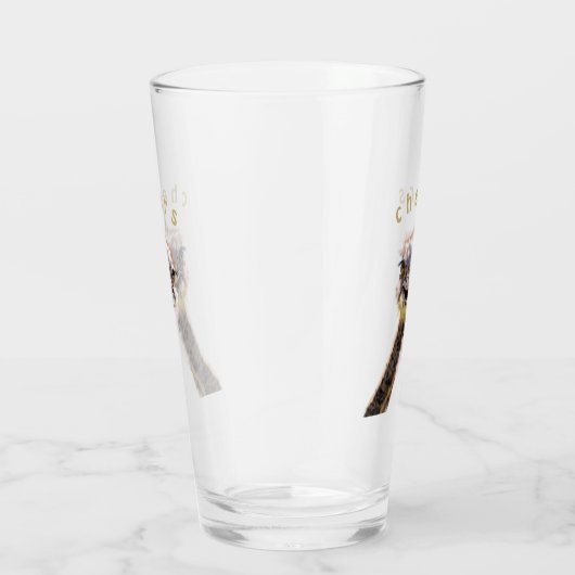 Spielender Straußenglass - Ihr Text Glas (Rechts)