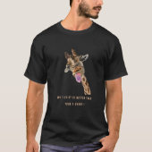 Spielender T - Shirt mit Funny Giraffe - Benutzerd (Vorderseite)