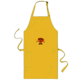 Spielender und lustiger Cartoon Coffee Cup Lange Schürze