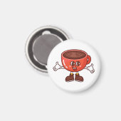 Spielender und lustiger Cartoon Coffee Cup Magnet (Vorderseite/Rückseite)