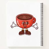 Spielender und lustiger Cartoon Coffee Cup Notizblock (Rückseite)