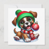 Spielender Weihnachtsjunge Feiertagskarte (Vorderseite)