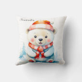Spielender Weihnachtspolar Kissen (Rückseite)