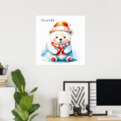 Spielender Weihnachtspolar Poster (Heimbüro)