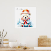 Spielender Weihnachtspolar Poster (Küche)