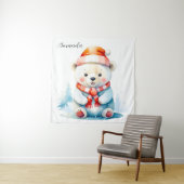 Spielender Weihnachtspolar Wandteppich (Beispiel)
