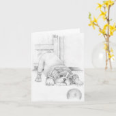 Spielender Welpe Karte (Gelbe Blume)