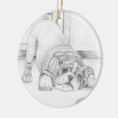 Spielender Welpe Keramik Ornament (Links)