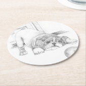 Spielender Welpe Runder Pappuntersetzer (Angewinkelt)