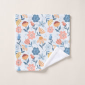 Spielendes Blumenmuster Badetuch Set (Waschlappen)