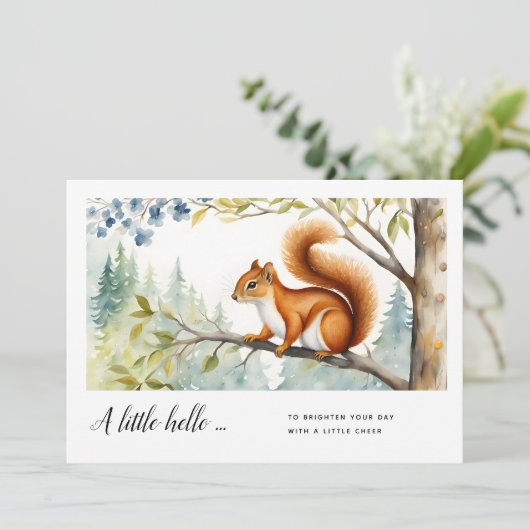 Spielendes Eichhörnchen auf einem Zweig - Wald Karte (Stehend Vorderseite)