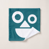 Spielendes Gesicht minimal lustig Badhandtuch Set (Waschlappen)