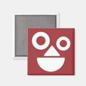 Spielendes Gesicht minimal lustig Magnet (Vorderseite/Rückseite)