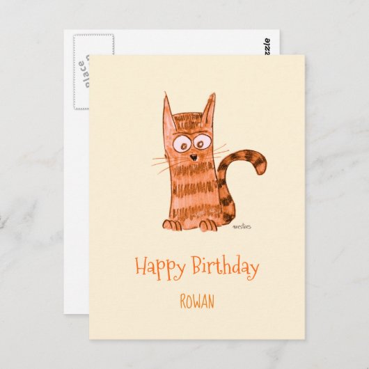 Spielendes Kätzchen Postkarte (Vorne/Hinten)