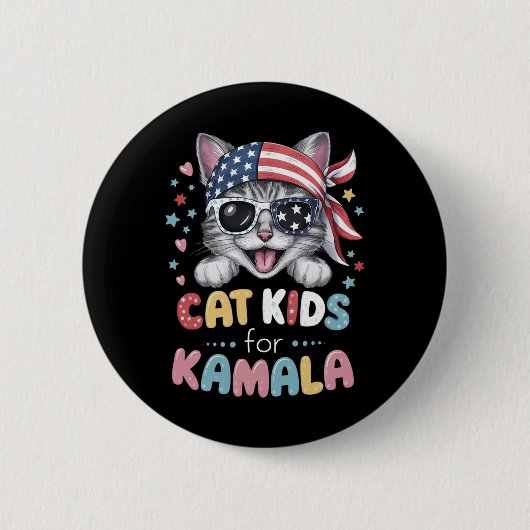 Spielendes Katzendesign für Kinder Button (Vorderseite)