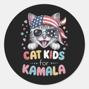 Spielendes Katzendesign für Kinder Runder Aufkleber