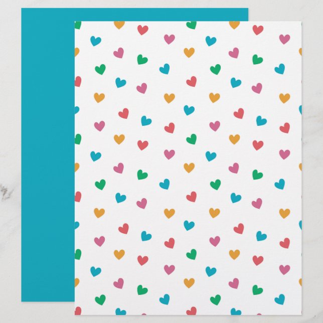 Spielendes, kleines Herz Muster-Scrapbook (Vorne/Hinten)