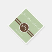 Spielendes Monogramm in Sage Green und Brown Napki Serviette (Ecke)