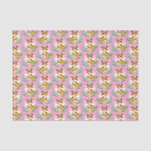 Spielendes Orange Tabby Kittens Tissue Paper Seidenpapier (Vorderseite)
