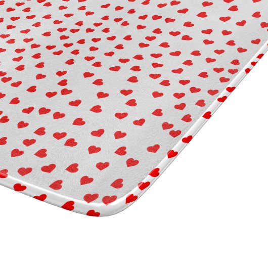 Spielendes rotes Herzmuster Schneidebrett (Ecke)