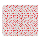 Spielendes rotes Herzmuster Schneidebrett (Vorderseite)