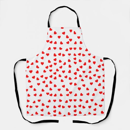Spielendes rotes Herzmuster Schürze (Vorderseite)