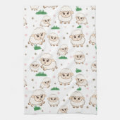 Spielendes Schafmuster Geschirrtuch (Vertikal)