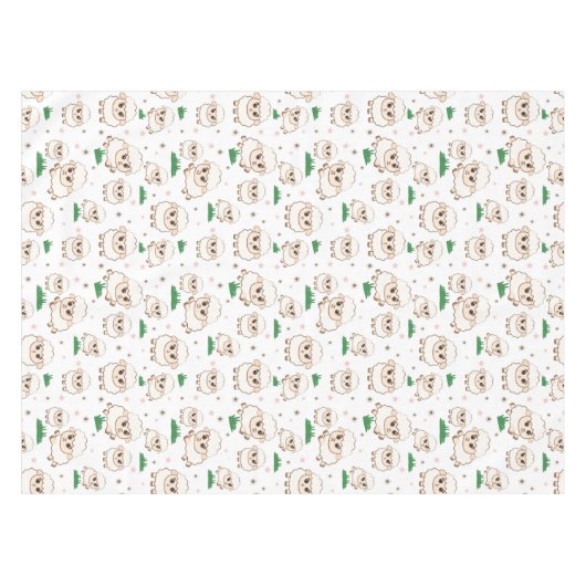 Spielendes Schafmuster Tischdecke (Vorderseite (Horizontal))