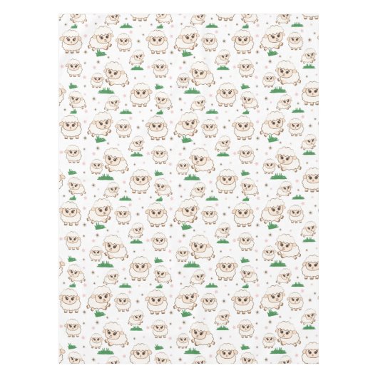 Spielendes Schafmuster Tischdecke (Vorderseite)