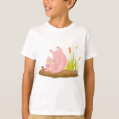 Spielendes Schwein in der sonnigen Farm Tier T-Shirt (Vorderseite)