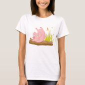 Spielendes Schwein in der sonnigen Farm Tier T-Shirt (Vorderseite)