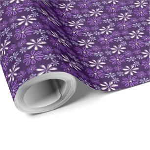 Spielendes Violett Lila Blumen Doodle Geschenkpapier
