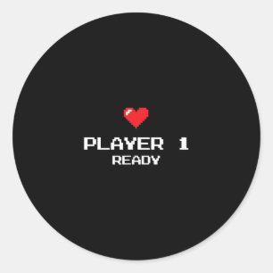 Spieler 1 Bereit - Retro-Gaming - Neuer Vater  Runder Aufkleber