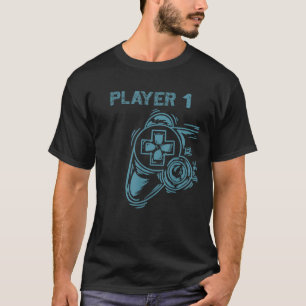 Spieler 1 Kinderankündigung Funny Family Squad Cou T-Shirt